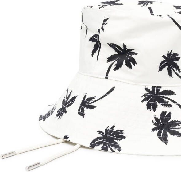 Moncler Vissershoed met palmboomprint Wit