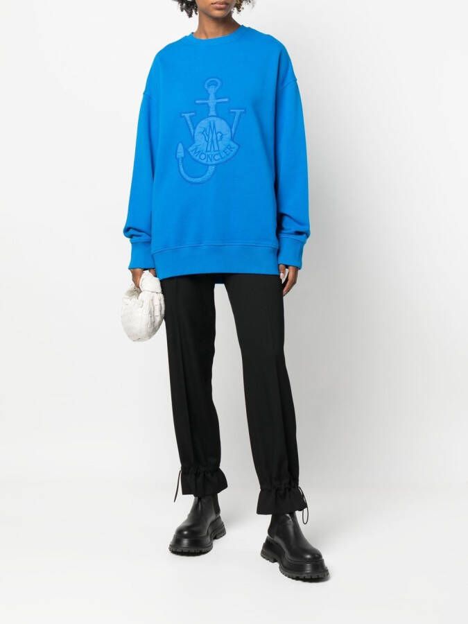 Moncler x JW Anderson sweater met borduurwerk Blauw