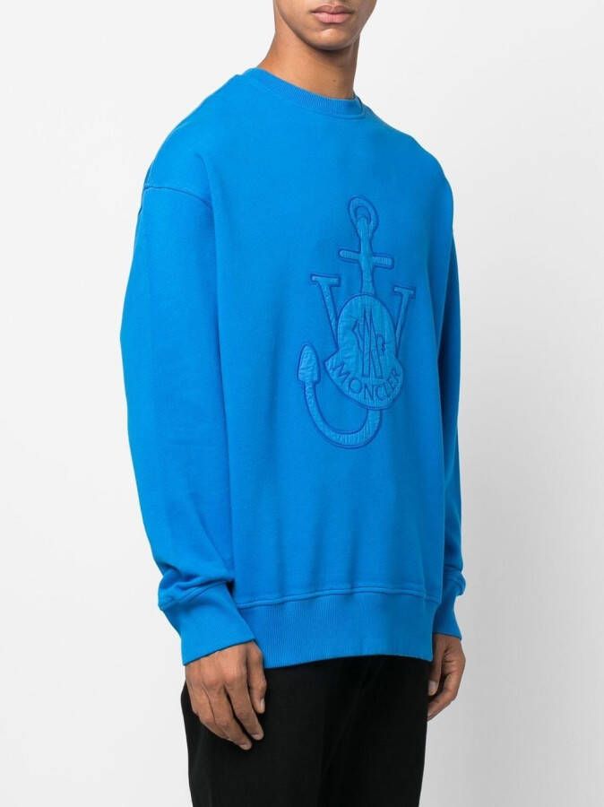 Moncler x JW Anderson sweater met borduurwerk Blauw