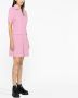 Moncler Pink Zip Fastening Short Sleeve Mini Dress Roze - Thumbnail 3