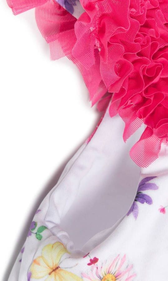Monnalisa Bikini met bloemenprint Wit