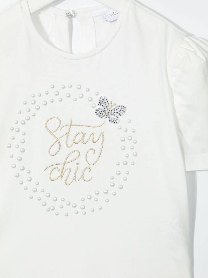 Monnalisa Blouse met tekst Wit