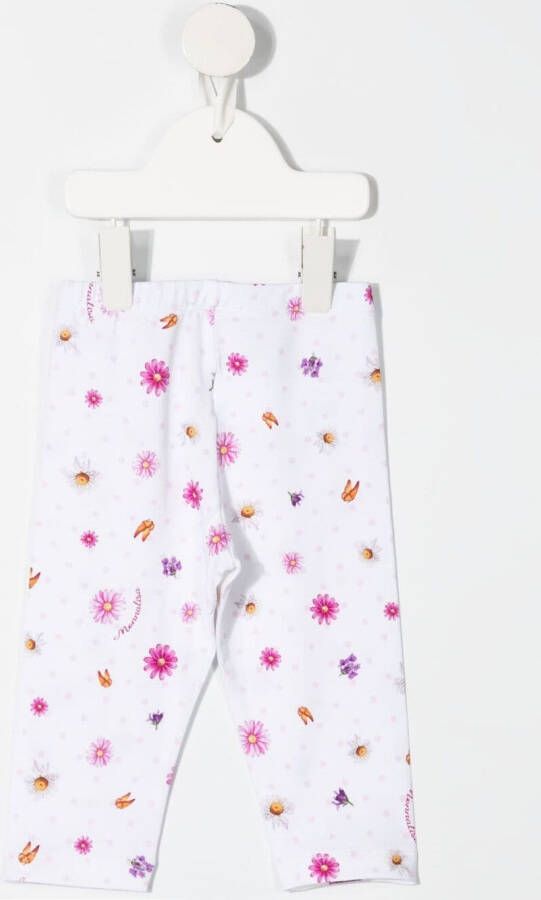 Monnalisa Broek met bloemenprint Wit