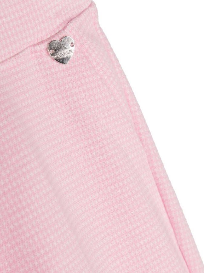 Monnalisa Broek met pied-de-poule print Roze