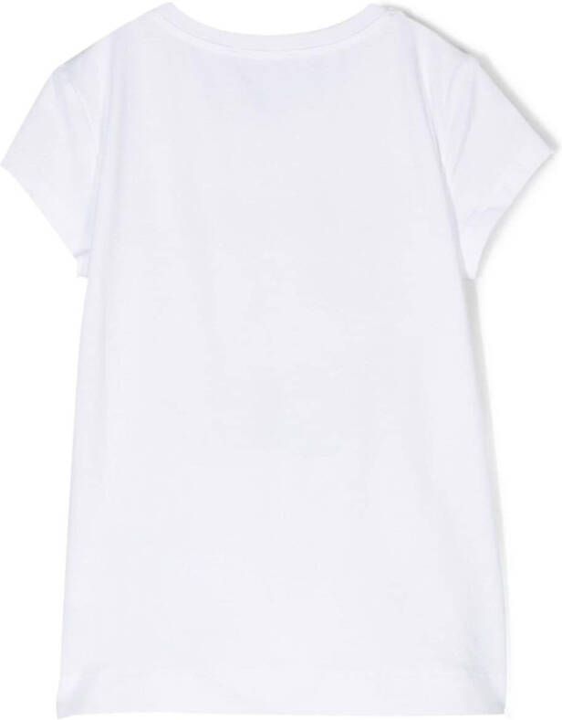 Monnalisa T-shirt verfraaid met stras Wit