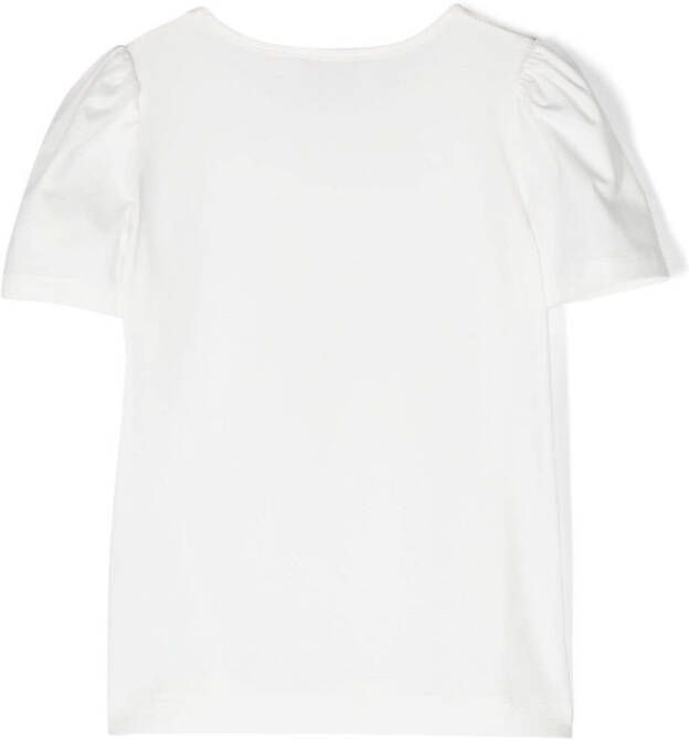 Monnalisa Verfraaid T-shirt Wit