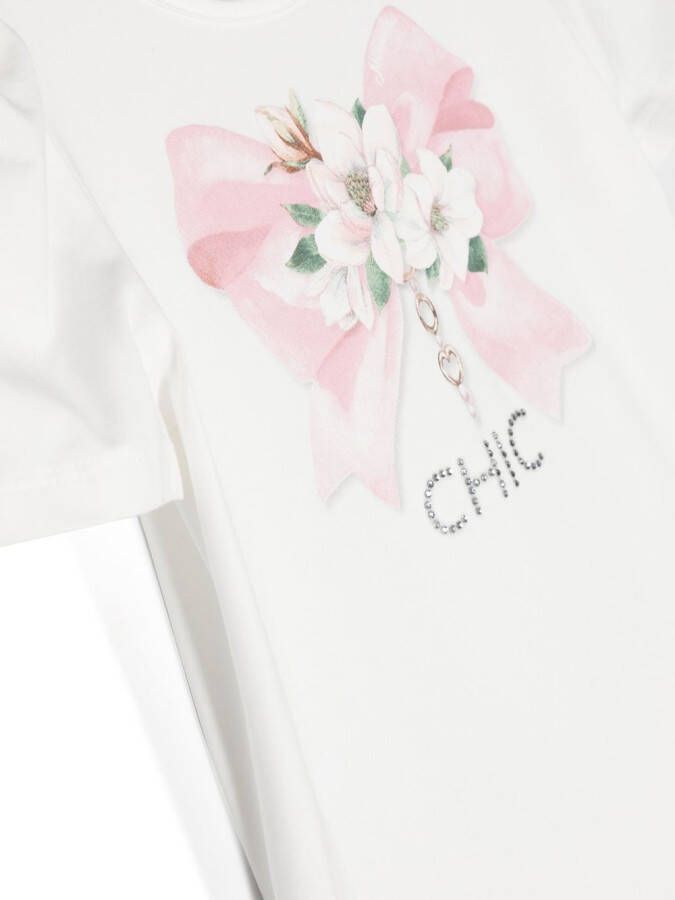 Monnalisa Verfraaid T-shirt Wit