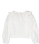 Monnalisa Shirt met bloe patch Wit - Thumbnail 2