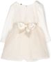 Monnalisa Jurk met bloe patch Beige - Thumbnail 2