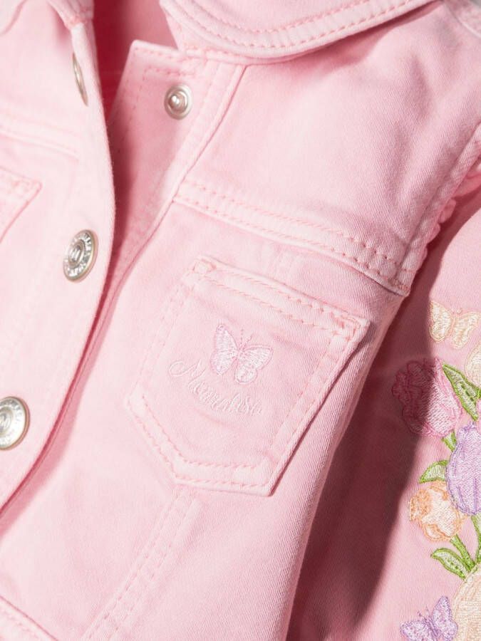 Monnalisa Jack met geborduurde bloemen Roze