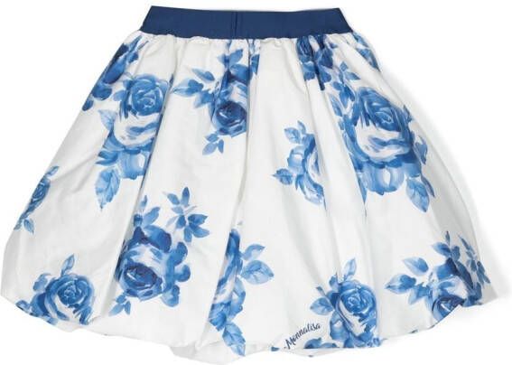 Monnalisa Rok met bloemenprint Wit