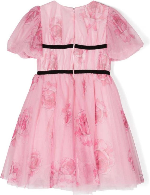 Monnalisa Jurk met bloemenprint Roze