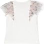 Monnalisa T-shirt met bloe print Wit - Thumbnail 2