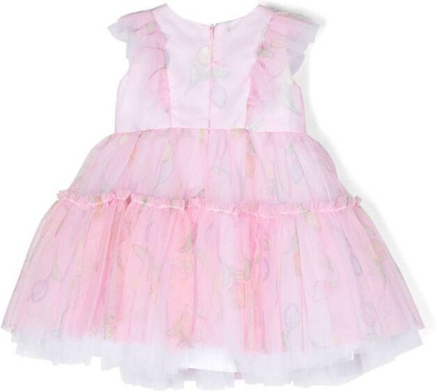 Monnalisa Jurk met bloemenprint Roze