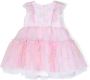 Monnalisa Jurk met bloe print Roze - Thumbnail 2