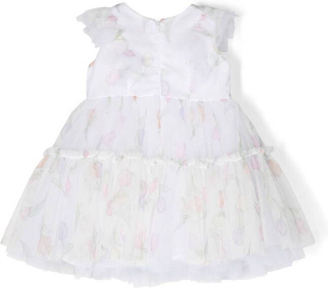 Monnalisa Jurk met bloemenprint Wit