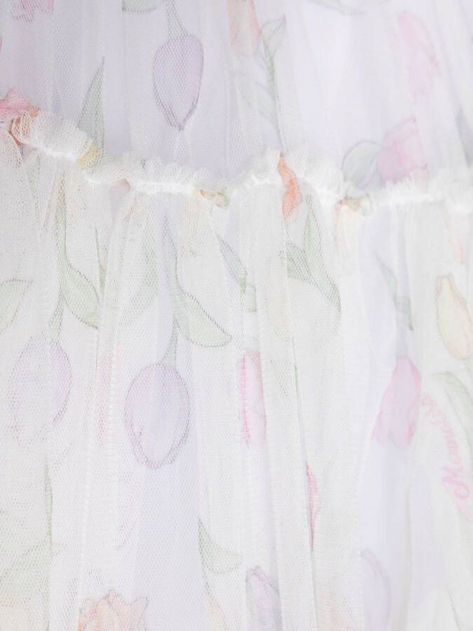 Monnalisa Jurk met bloemenprint Wit