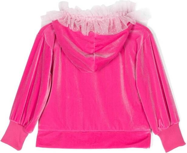 Monnalisa Fluwelen hoodie Roze