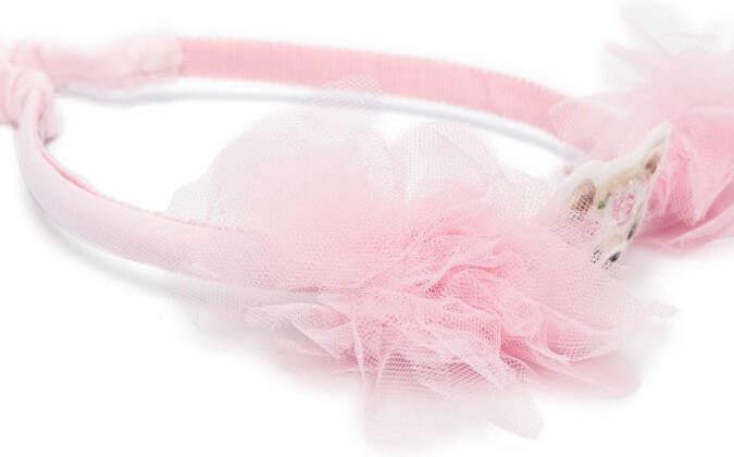 Monnalisa Haarband met tulen vlak Roze