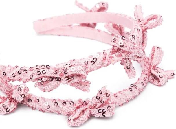 Monnalisa Haarband verfraaid met pailletten Roze