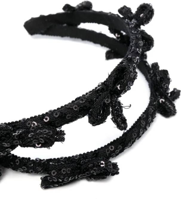 Monnalisa Haarband verfraaid met pailletten Zwart