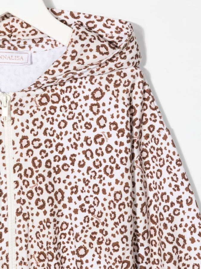 Monnalisa Hoodie met luipaardprint Beige