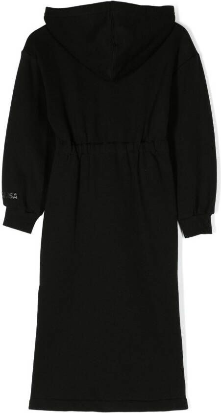 Monnalisa Hoodiejurk met logoprint Zwart