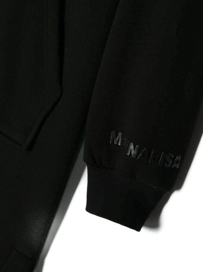 Monnalisa Hoodiejurk met logoprint Zwart
