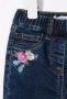 Monnalisa Jeans met geborduurde bloe kinderen katoen Elastane 12 Blauw - Thumbnail 3