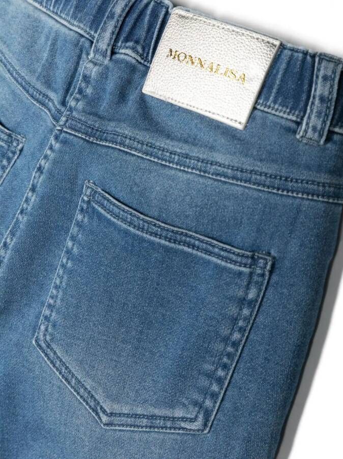 Monnalisa Jeans met logopatch Blauw