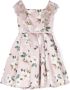 Monnalisa Jurk met bloe print Roze - Thumbnail 2