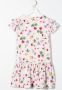 Monnalisa Jurk met bloe print Roze - Thumbnail 2