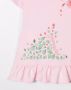 Monnalisa Jurk met bloe print Roze - Thumbnail 3