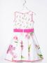 Monnalisa Jurk met bloe print kinderen katoen katoen polyamide 10 Wit - Thumbnail 2
