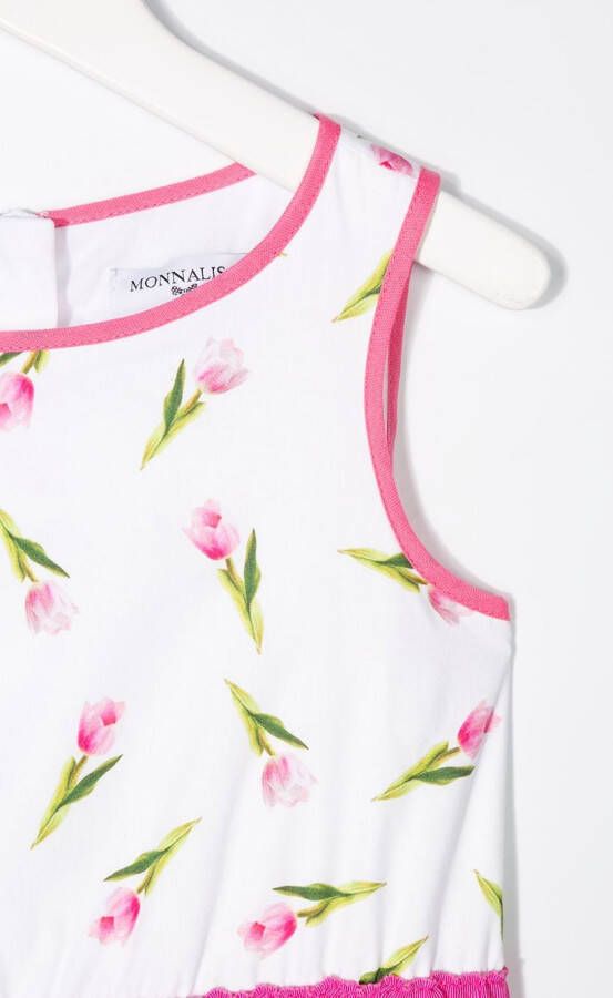 Monnalisa Jurk met bloemenprint Wit
