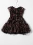 Monnalisa Jurk met bloe print Zwart - Thumbnail 2