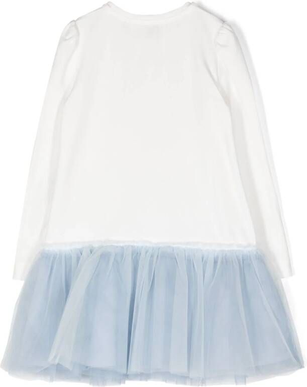Monnalisa Jurk met grafische print Wit
