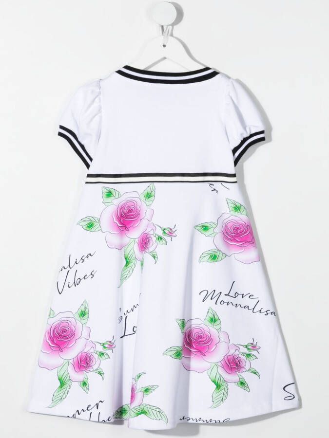 Monnalisa Jurk met print Wit