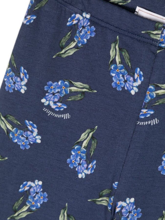 Monnalisa Legging met bloemenprint Blauw