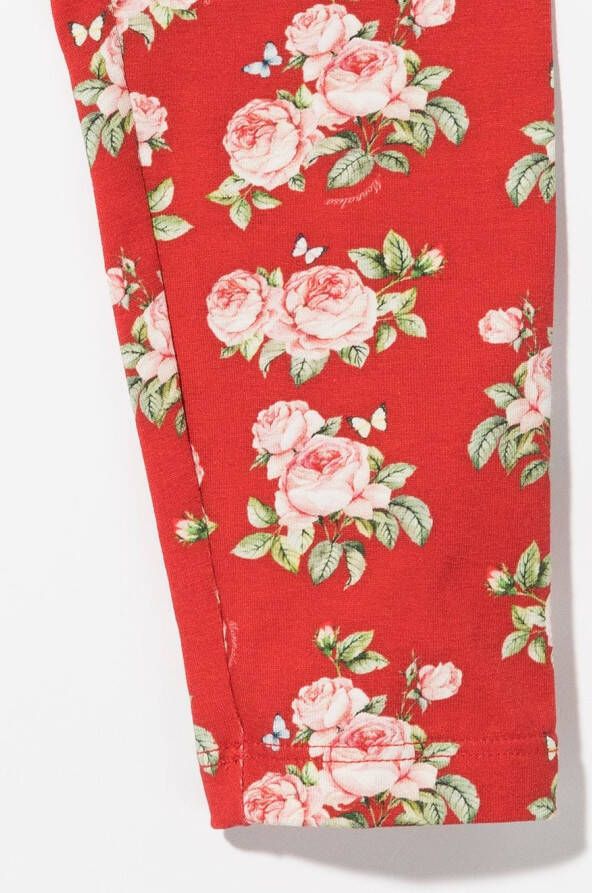 Monnalisa Legging met bloemenprint Rood