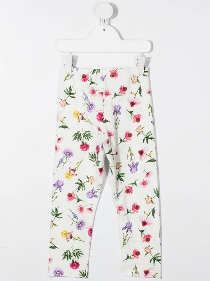 Monnalisa Legging met bloemenprint Wit