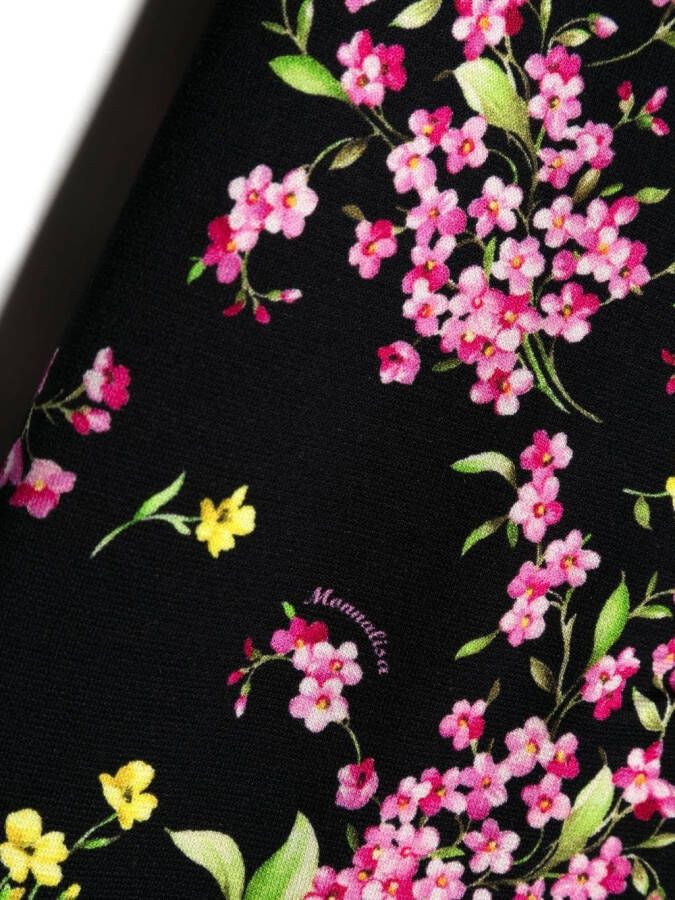 Monnalisa Legging met bloemenprint Zwart