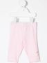 Monnalisa Legging met geborduurde bloe kinderen Spandex Elastane katoen 12 Roze - Thumbnail 2