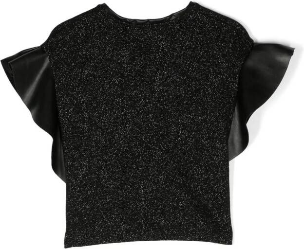 Monnalisa Metallic shirt Zwart