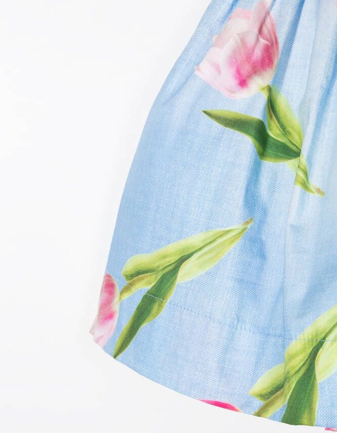 Monnalisa Mini-rok met bloemenprint Blauw