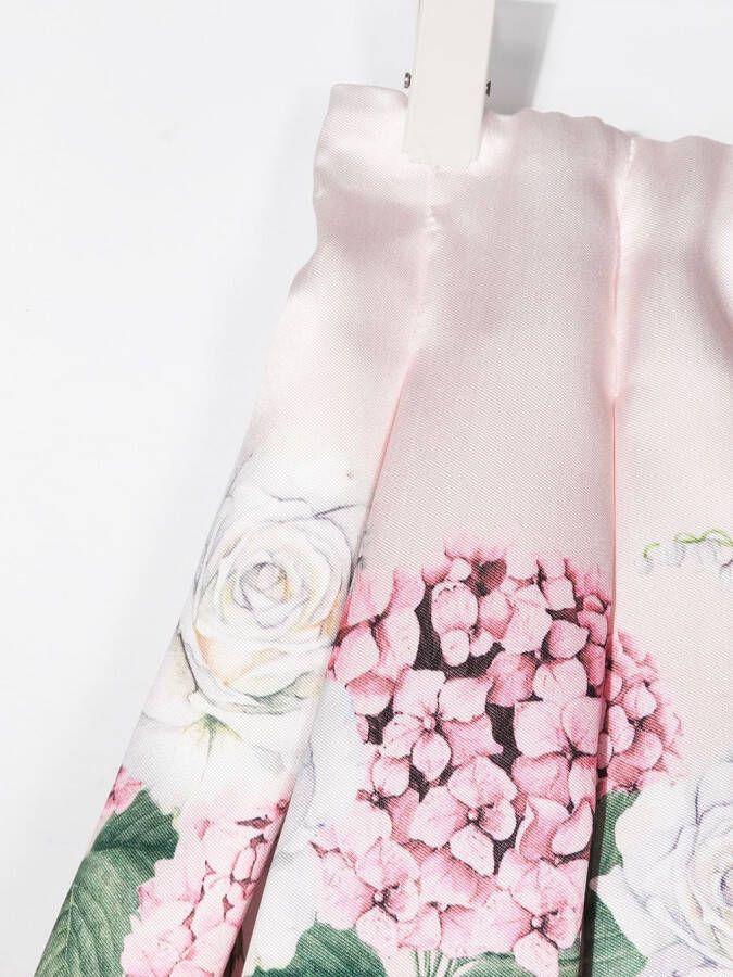 Monnalisa Plooirok met bloemenprint Roze