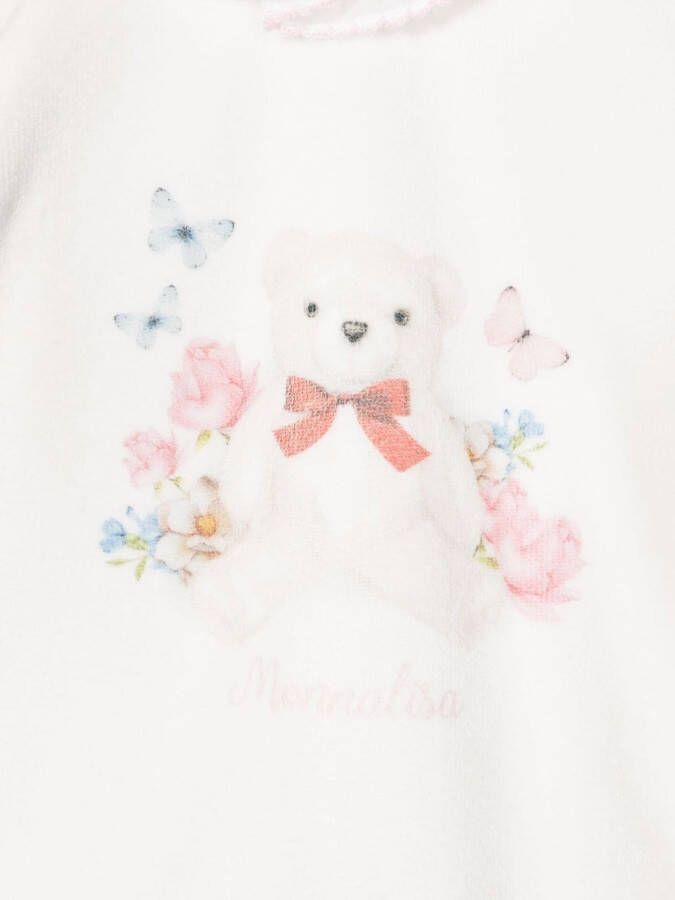 Monnalisa Pyjama met teddybeerprint Wit