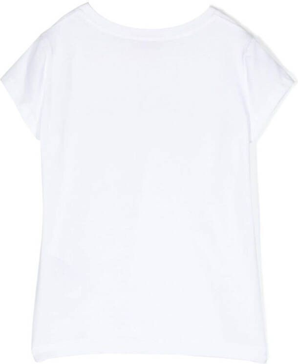 Monnalisa T-shirt verfraaid met kristallen Wit