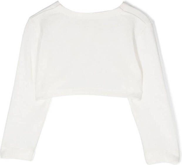 Monnalisa Vest met logo van stras Wit
