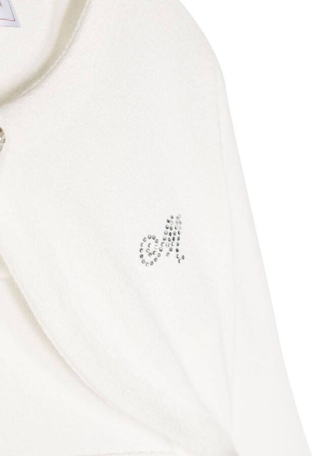 Monnalisa Vest met logo van stras Wit